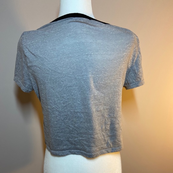 Grey Graphic Crop Top - Picture 4 of 5